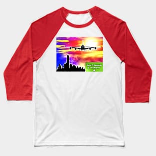 Airplane Landing at NYC Baseball T-Shirt